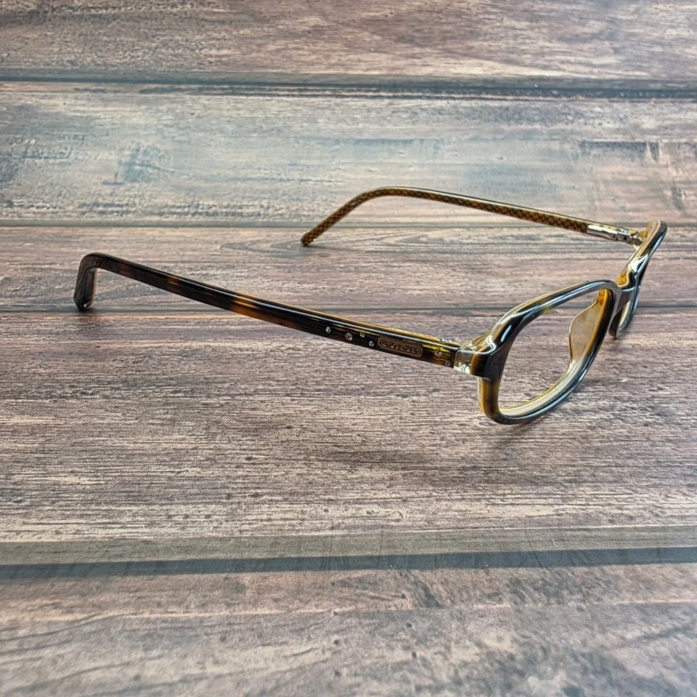 Coach Tortoise Oval Eyeglasses Frames Signature Logo Temples 3813